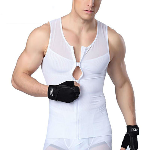Men's Shapewear Vest with Zipper and Buckle