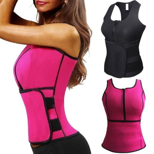 Women's Thermo Neoprene Sweat Shaper Slimming Vest - Pink